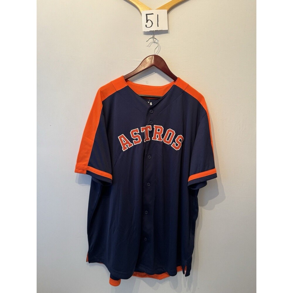 CSA Houston Astros Jersey Mens 2XL Navy Orange Button Front MLB Baseball